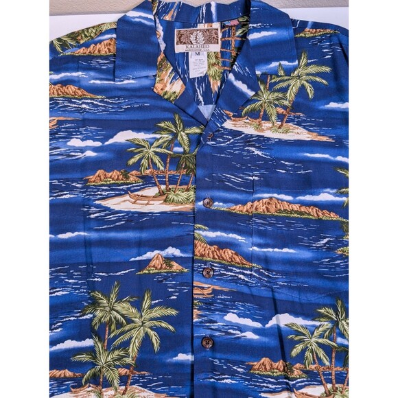 Kalaheo Men's Size Med Hawaiian Beach Short Sleeve Shirt Made in USA Rayon - Picture 3 of 7